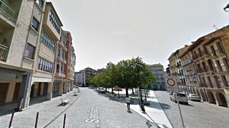 Plaza de Santiago en Estella, donde han ocurrido los hechos