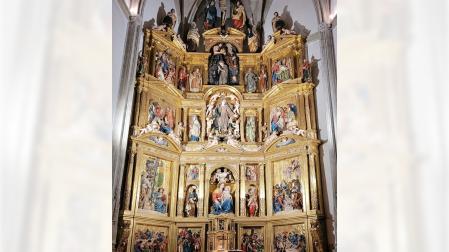Retablo mayor de la parroquia de La Asunción de Cáseda, que cumple 450 años