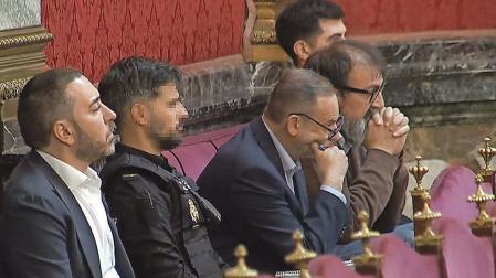 Víctor de Aldama, José Luis Ábalos y Koldo García, durante el juicio al exministro en el Supremo