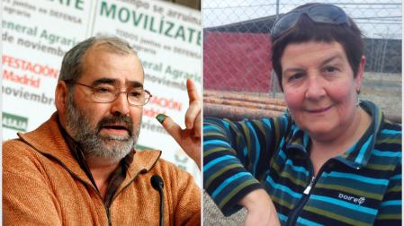El exsecretario general de la Unión de Agricultores y Ganaderos de Aragón (UAGA), Javier Sánchez, y su esposa, Ester Latorr