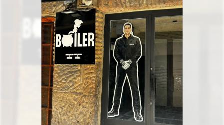 Imagen de Sergio Herrera colocada en un bar de la calle Calderería