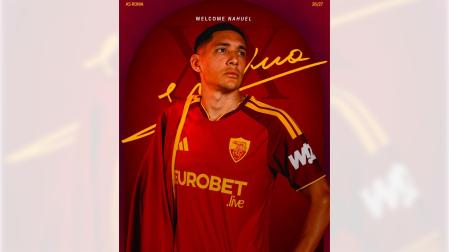 Fotografía publicada por la AS Roma anunciando el fichaje de Nahuel Molina