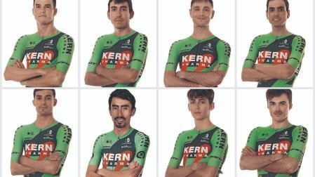 Arriba: Marc Brustenga, Diego Uriarte, Iñigo Elosegui e Ibon Ruiz. Abajo: Iván Cobo, Iván Ramiro Sosa, Mats Wenzel y Urko Berrade