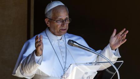 El papa, durante el rezo del Angelus