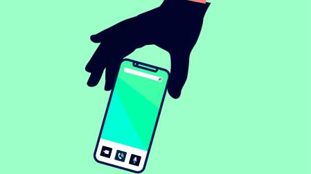 Ilustración del robo de un teléfono móvil
