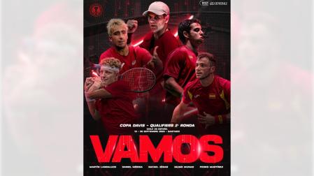 Cartel anunciador de la segunda ronda de la Copa Davis de tenis