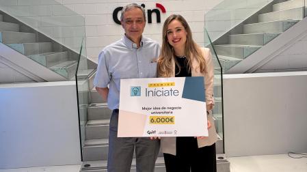 Fermín Mallor y Marta Cildoz, tras recoger el Premio Iníciate 2026