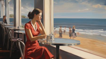 'La chica que contempla' es un cuadro de autor desconocido, al estilo del pintor Edward Hooper.