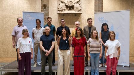 Impulsores, organizadores y colaboradores del festival NAK, este martes en la presentación en el Palacio del Condestable de Pamplona