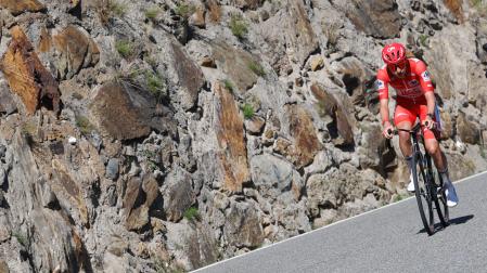 El ciclista esloveno del UAE Emirates Tadej Pogacar durante la cuarta etapa de La Vuelta a España