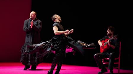 Manuel Liñán, en una escena de 'Muerta de amor', espectáculo que reúne a siete bailarines y cinco músicos.
