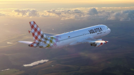 Un avión de la aerolínea Volotea