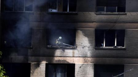 Foto del incendio en la antigua ikastola de Jaso