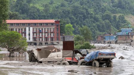 Daños en Nepal tras la riada