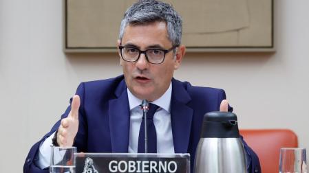 El ministro de Justicia, Felix Bolaños, compareciendo este jueves en la Comisión Mixta de Seguridad Nacional del Congreso