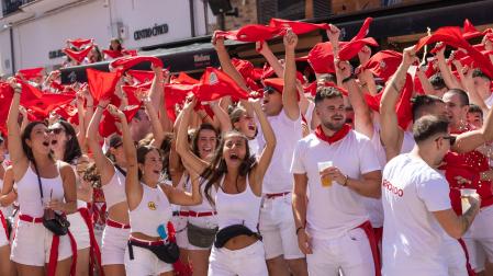 Instante del lanzamiento del cohete de las Fiestas de Fustiñana que se celebraron del 5 al 12 de agosto