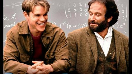 Un fotograma de la película 'El indomable Will Hunting', sobre un limpiador en la universidad que es un prodigio de las matemáticas.