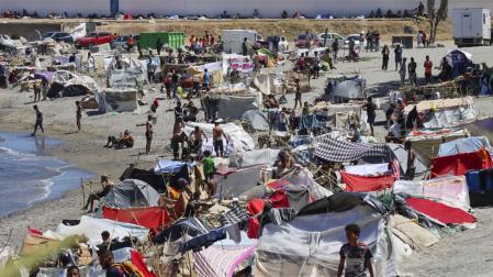 Imagen de la playa del Trampolín de Ceuta