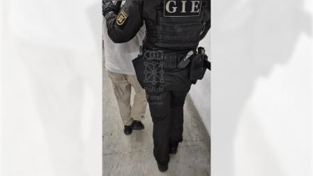 Imagen del momento de la detención en Cascante