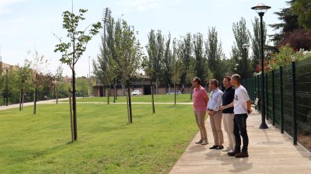 Imagen de la nueva zona verde habilitada sobre las antiguas piscinas Ciudad de Tudela