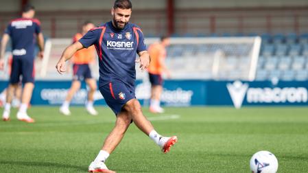 Romain de Castillo, en el último entrenamiento antes del partido