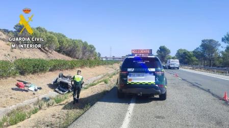 Imagen del estado en el que ha quedado uno de los vehículos implicados en el accidente