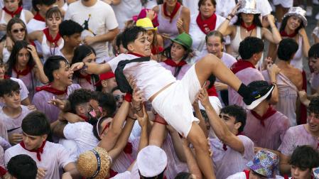 Azagra inició sus fiestas de 2026 con el lanzamiento del cohete este lunes, 7 de septiembre