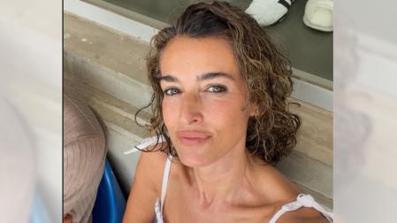 Blanca Romero, en la grada de Mendizorroza durante el partido ante Osasuna, en una imagen compartida en sus redes sociales
