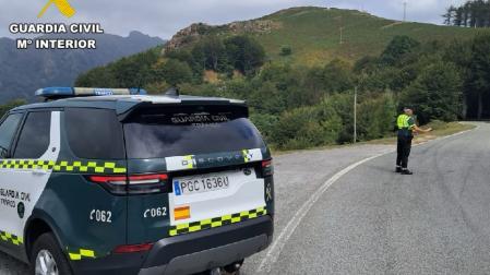La Guardia Civil, atendiendo el accidente
