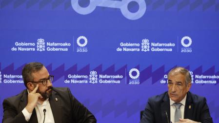 Javier Remírez y Óscar Chivite, en rueda de prensa el 9 de septiembre