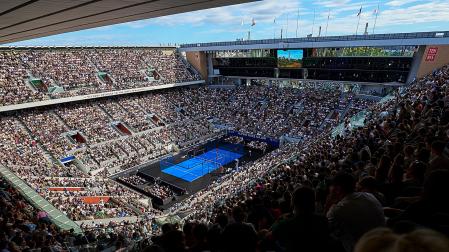 Imagen de la Philippe-Chatrier durante las finales del Alpine Paris Major disputado en París
