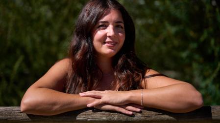 Andrea Santiago, retratada en Pamplona