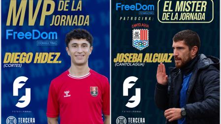 Diego Hernández y Joseba Alcuaz, los MVP de la Jornada 3 de Tercera RFEF navarra