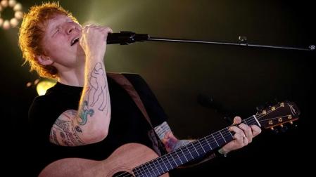 El cantante Ed Sheeran en uno de sus conciertos
