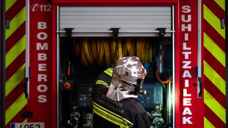 Un camión de bomberos