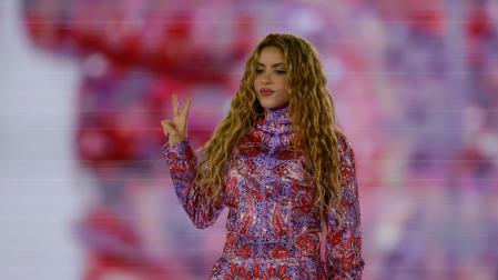 La cantante Shakira durante el primero de sus conciertos ofrecido este viernes en el Macondo Park del Recinto Iberdrola Music, en Madrid