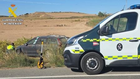 Herido un hombre de 74 años en una salida de vía en Murillo el Cuende