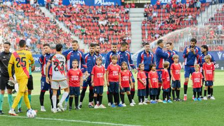 Los momentos previos al partido del sábado en El Sadar