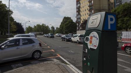 Un parquímetro en Pamplona
