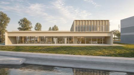 Recreación de la futura casa de cultura, que se levantará entre el Lago y la Casa Consistorial