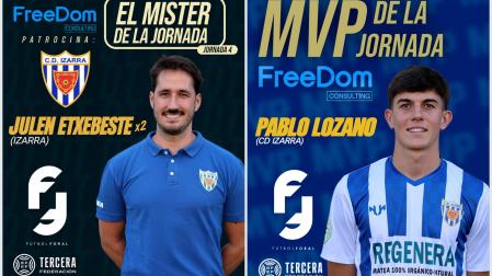 Julen Etxebeste y Pablo Lozano, MVP de la jonada 4 de la Tercera Navarra