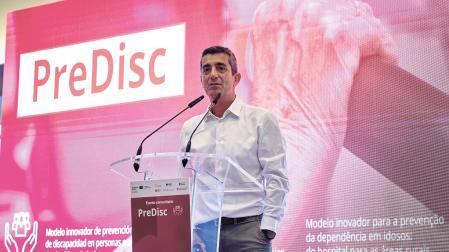 Nicolás Martínez durante la presentación de PreDisc con motivo del Día de las Personas Mayores.