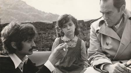 Luis Cortés, izquierda, durante el rodaje de la película 'Marián', en 1977