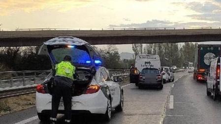Accidente múltiple en la A-15 en Zizur