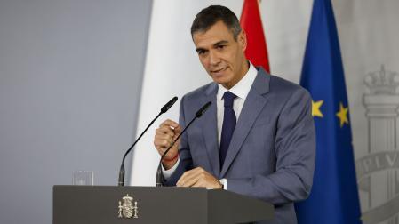 El presidente del Gobierno, Pedro Sánchez, tras la reunión del Consejo de Ministros, este martes