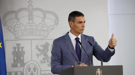 El presidente del Gobierno, Pedro Sánchez, en su comparecencia este martes en rueda de prensa tras la reunión del Consejo de Ministros