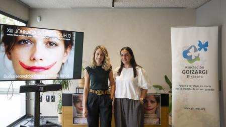 Rakel Mateo, directora de la Asociación Goizargi, y Ángela Carrizosa, matrona del Hospital Universitario de Navarra.