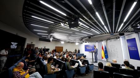 El presidente del Gobierno, Pedro Sánchez, en su comparecencia tras la reunión del Consejo de Ministros este 6 de octubre
