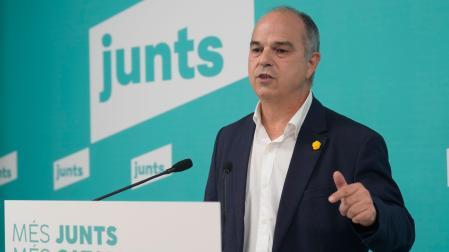 El secretario general de Junts, Jordi Turull, durante su comparecencia de prensa