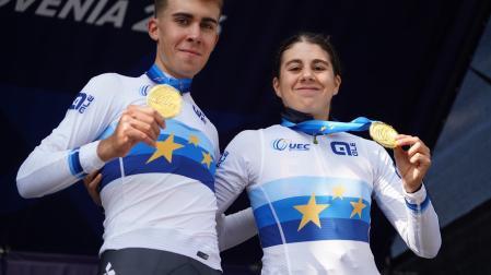 Benjamín Noval y Alejandra Neira, con sus medallas de campeones de Europa CRI